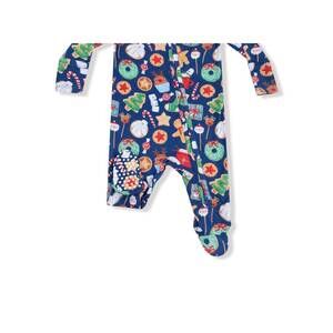 NEW ANGEL DEAR boy's christmas treats bamboo 2 way zipper footie in blue